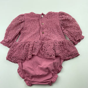 Girls Dymples, floral lace romper, GUC, size 000,  