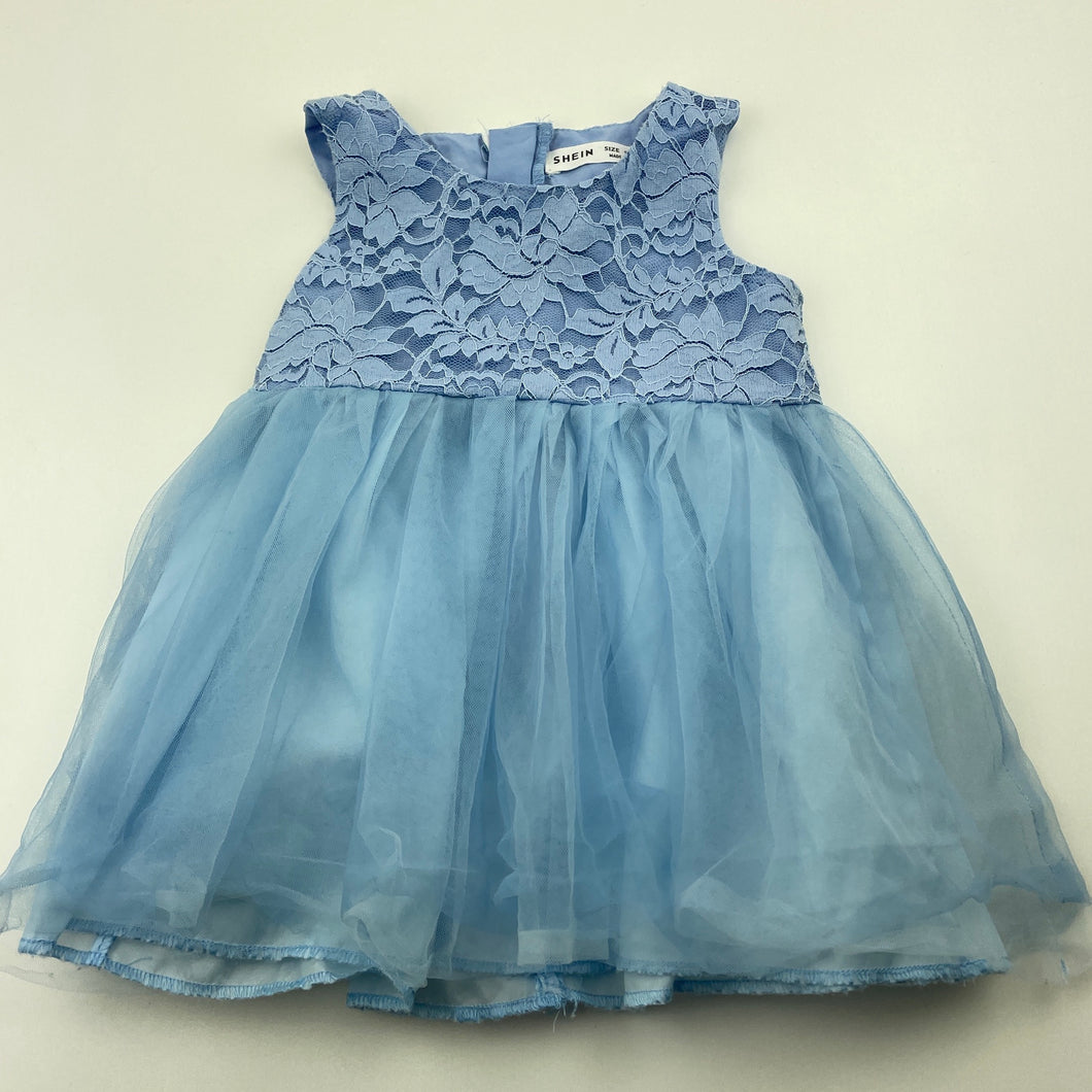 Girls SHEIN, tulle & floral lace party dress, GUC, size 0, L: 39cm
