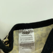 Load image into Gallery viewer, Girls Baby Essentials, leopard print cotton bodysuit / romper, FUC, size 12 months,  