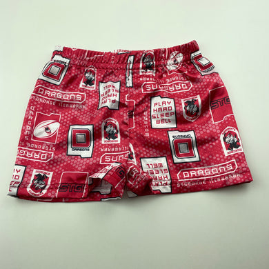 unisex NRL Supporter, St George Dragons lightweight pyjama shorts, GUC, size 1,  