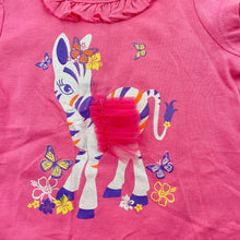 Load image into Gallery viewer, Girls Baby Berry, pink cotton t-shirt / top, zebra, EUC, size 00,  