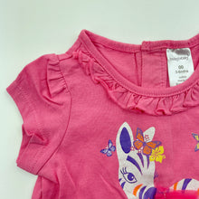 Load image into Gallery viewer, Girls Baby Berry, pink cotton t-shirt / top, zebra, EUC, size 00,  