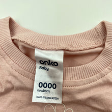 Load image into Gallery viewer, Girls Anko, pink cotton t-shirt / top, flower, EUC, size 0000,  