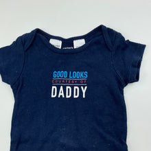 Load image into Gallery viewer, Boys Carters, navy cotton bodysuit / romper, GUC, size 00,  