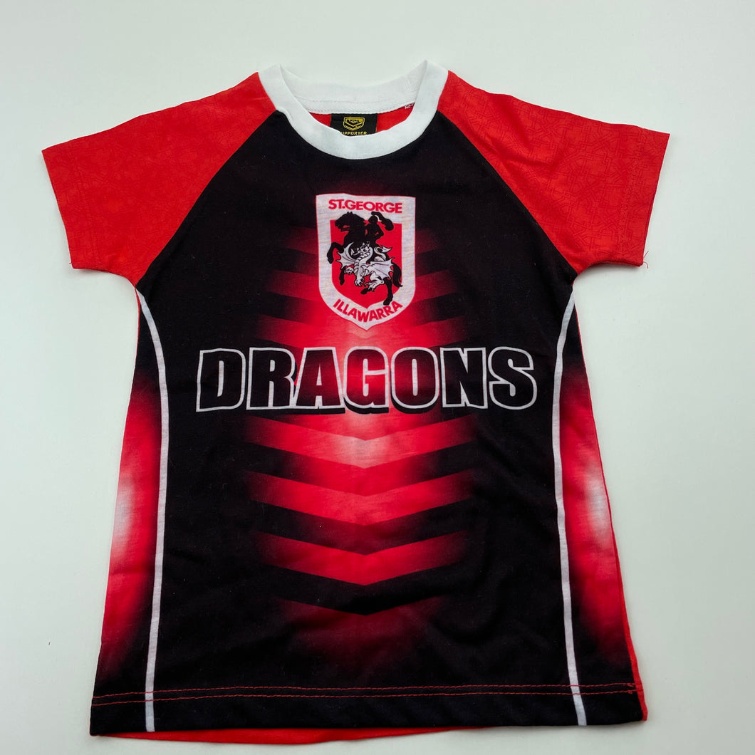 unisex NRL Supporter, St George Dragons t-shirt / top, EUC, size 1,  