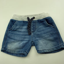 Load image into Gallery viewer, Boys Target, knit denim shorts, elasticated, EUC, size 00,  