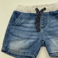 Load image into Gallery viewer, Boys Target, knit denim shorts, elasticated, EUC, size 00,  