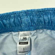 Load image into Gallery viewer, Boys Kids &amp; Co, lightweight board shorts, elasticated, GUC, size 1,  