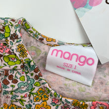 Load image into Gallery viewer, Girls Mango, floral cotton casual dress, NEW, size 1, L: 44cm