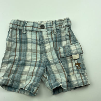 Boys Next, checked cotton shorts, adjustable, GUC, size 00,  