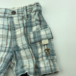 Boys Next, checked cotton shorts, adjustable, GUC, size 00,  