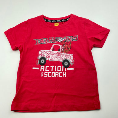 unisex NRL Supporter, St George Dragons cotton t-shirt / top, EUC, size 1,  