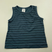 Load image into Gallery viewer, Boys Tiny Little Wonders, blue stripe cotton singlet / tank top, EUC, size 0,  