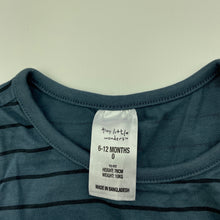 Load image into Gallery viewer, Boys Tiny Little Wonders, blue stripe cotton singlet / tank top, EUC, size 0,  