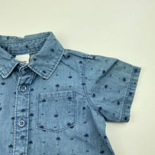 Load image into Gallery viewer, Boys Target, chambray cotton short sleeve shirt, GUC, size 0,  