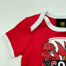 Load image into Gallery viewer, unisex NRL Supporter, St George Dragons cotton bodysuit / romper, EUC, size 00,  
