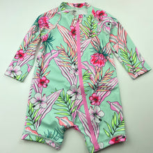Load image into Gallery viewer, Girls Bonds, floral all-in-one rashie suit, EUC, size 0,  