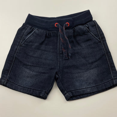 Boys Target, dark knit denim shorts, elasticated, GUC, size 00,  