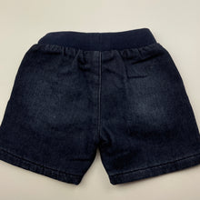 Load image into Gallery viewer, Boys Target, dark knit denim shorts, elasticated, GUC, size 00,  