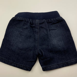 Boys Target, dark knit denim shorts, elasticated, GUC, size 00,  