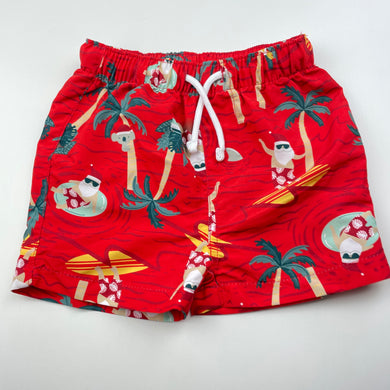 Boys Dymples, lightweight Christmas board shorts, elasticated, EUC, size 1,  