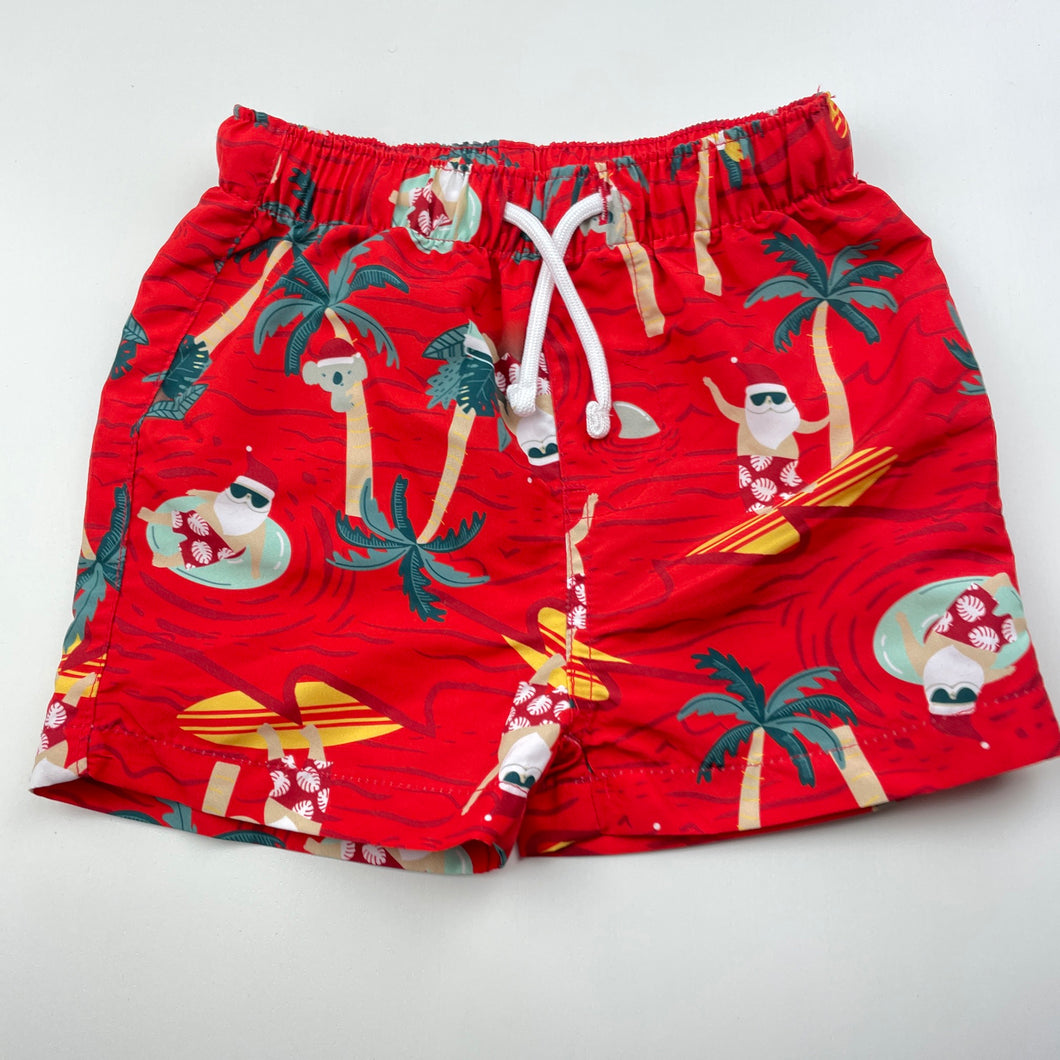 Boys Dymples, lightweight Christmas board shorts, elasticated, EUC, size 1,  