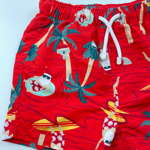 Boys Dymples, lightweight Christmas board shorts, elasticated, EUC, size 1,  