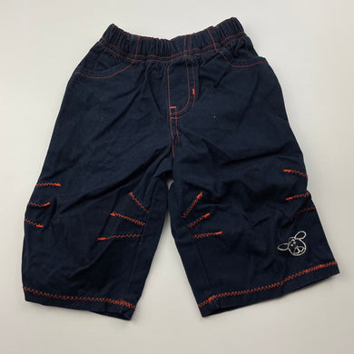 Boys Target, navy cotton pants, elasticated, EUC, size 00,  