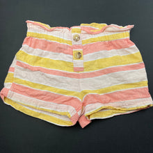 Load image into Gallery viewer, Girls Anko, striped cotton shorts, elasticated, FUC, size 1,  