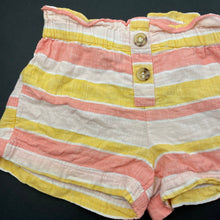 Load image into Gallery viewer, Girls Anko, striped cotton shorts, elasticated, FUC, size 1,  