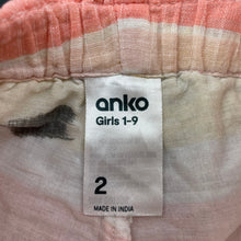 Load image into Gallery viewer, Girls Anko, striped cotton shorts, elasticated, FUC, size 1,  