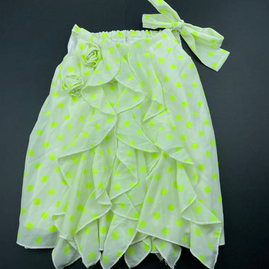Girls Bardot Junior, lined lightweight ruffle party dress, FUC, size 0, L: 42cm