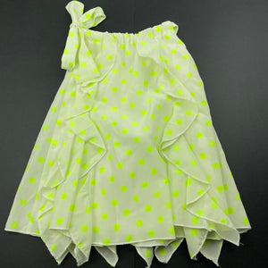 Girls Bardot Junior, lined lightweight ruffle party dress, FUC, size 0, L: 42cm