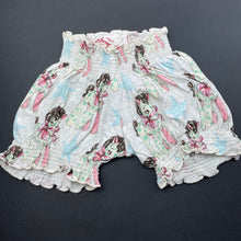 Load image into Gallery viewer, Girls Little Wings, organic cotton shorts, elasticated, horses, EUC, size 3 months,  
