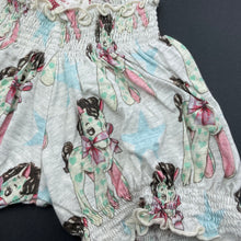 Load image into Gallery viewer, Girls Little Wings, organic cotton shorts, elasticated, horses, EUC, size 3 months,  