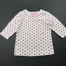 Load image into Gallery viewer, Girls BQT, red &amp; white spot long sleeve t-shirt / top, GUC, size 00,  
