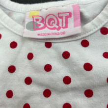 Load image into Gallery viewer, Girls BQT, red &amp; white spot long sleeve t-shirt / top, GUC, size 00,  