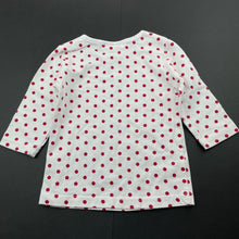 Load image into Gallery viewer, Girls BQT, red &amp; white spot long sleeve t-shirt / top, GUC, size 00,  