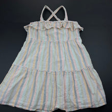 Load image into Gallery viewer, Girls Mango, lined metallic stripe summer dress, FUC, size 3, L: 58cm