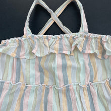 Load image into Gallery viewer, Girls Mango, lined metallic stripe summer dress, FUC, size 3, L: 58cm