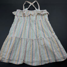 Load image into Gallery viewer, Girls Mango, lined metallic stripe summer dress, FUC, size 3, L: 58cm