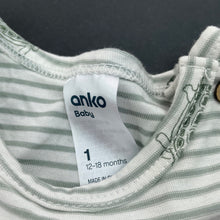 Load image into Gallery viewer, Girls Anko, striped cotton romper, tortoises, EUC, size 1,  