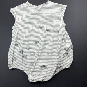 Girls Anko, striped cotton romper, tortoises, EUC, size 1,  