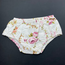 Load image into Gallery viewer, Girls Paris Daisy Couture, floral nappy cover / bloomers, EUC, size 1,  