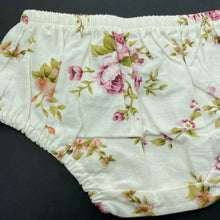Load image into Gallery viewer, Girls Paris Daisy Couture, floral nappy cover / bloomers, EUC, size 1,  