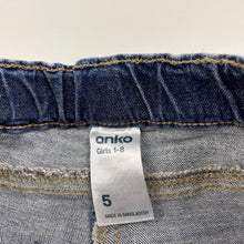 Load image into Gallery viewer, Girls Anko, blue stretch denim shorts, adjustable, GUC, size 5,  