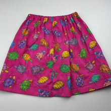 Load image into Gallery viewer, Girls Handmade, cotton skirt, elasticated, turtles, L: 39.5cm, EUC, size 5,  
