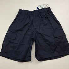 Load image into Gallery viewer, Boys Amco School, navy cotton school cargo shorts, elasticated, NEW, size 8,  
