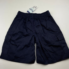 Load image into Gallery viewer, Boys Amco School, navy cotton school cargo shorts, elasticated, NEW, size 8,  