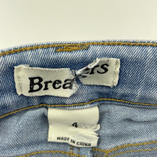 Load image into Gallery viewer, Girls Breakers, blue stretch denim shorts, adjustable, FUC, size 4,  